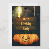 Happy Pumpkins 10th Birthday Party Kaart (Voorkant)