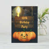 Happy Pumpkins 10th Birthday Party Kaart (Staand voorkant)