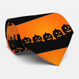 Happy Pumpkins Black op Oranje Stropdas