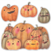 Happy Pumpkins Collectie - Schattige Halloween Sticker (Voorkant)
