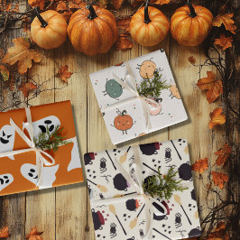 Happy Pumpkins en Halloween spook Inpakpapier Vel