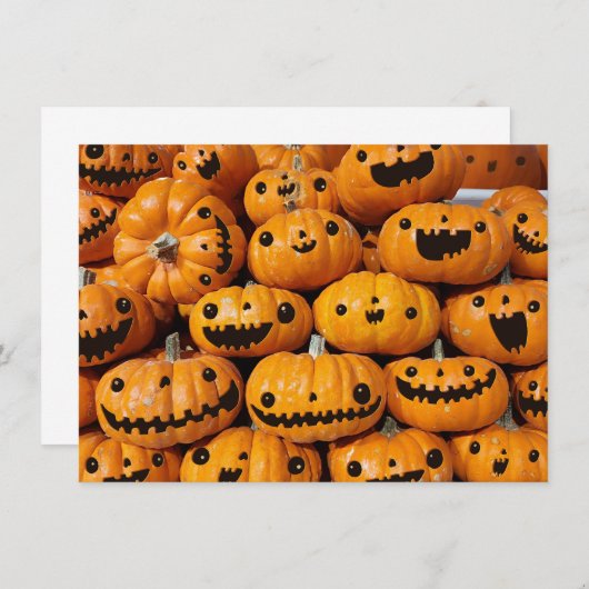 Happy Pumpkins Halloween Herfst Seizoen Kaart (Voorkant / Achterkant)