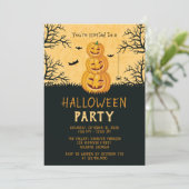 Happy Pumpkins Halloween Party Kaart (Staand voorkant)