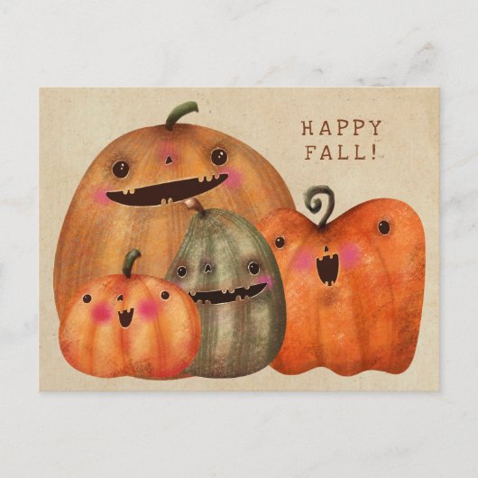 Happy Pumpkins - Schattige Halloween Briefkaart (Voorkant)
