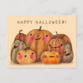 Happy Pumpkins - Schattige Halloween Briefkaart (Voorkant)