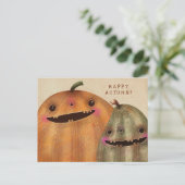 Happy Pumpkins - Schattige Halloween Feestdagenkaart (Staand voorkant)