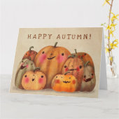 Happy Pumpkins - Schattige Halloween Kaart (Gele Bloem)