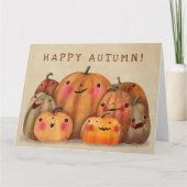 Happy Pumpkins - Schattige Halloween Kaart (Voorkant)