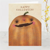 Happy Pumpkins - Schattige Halloween Kaart (Gele Bloem)