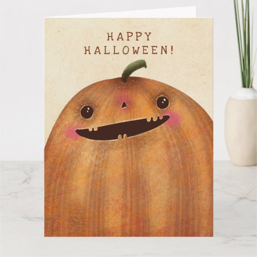 Happy Pumpkins - Schattige Halloween Kaart (Voorkant)