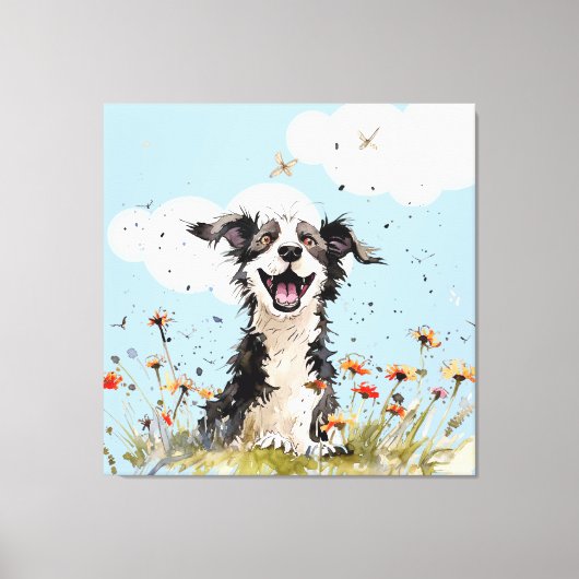Happy Pup Canvas Afdruk (Voorkant)