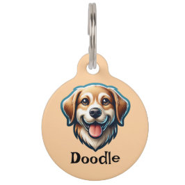 "Happy Pup Custom Label - Naam en contactgegevens Huisdierpenning