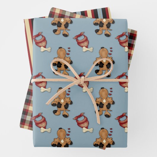 Happy Pup Doggie Love Wrapping Paper (In situ)