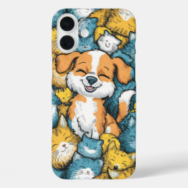 Happy Pup in een Zee iPhone 16 Plus Hoesje