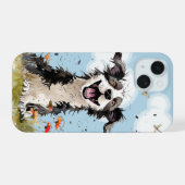 Happy Pup iPhone 15 Case (Achterkant horizontaal)