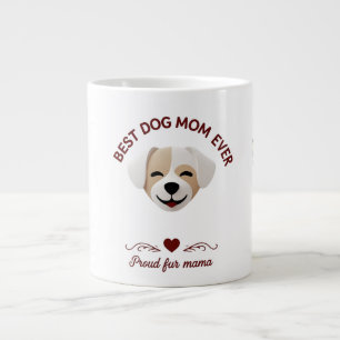 Happy Pup Ontwerp voor Trotse Bont Mama Gift Grote Koffiekop