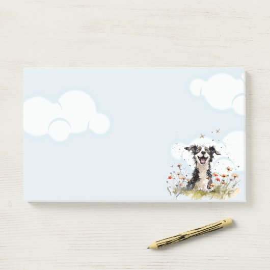 Happy Pup Post-it® Notes (Op bureau)