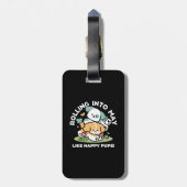 Happy Puppies Rolling Into May beroemd gemaakt doo Bagagelabel (Achterkant verticaal)