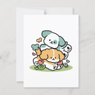 Happy Puppies Rolling Into May beroemd gemaakt doo Briefkaart