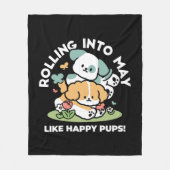 Happy Puppies Rolling Into May beroemd gemaakt doo Fleece Deken (Voorkant)