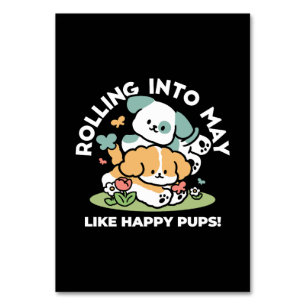 Happy Puppies Rolling Into May beroemd gemaakt doo Kaart