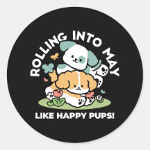 Happy Puppies Rolling Into May beroemd gemaakt doo