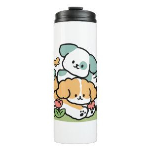 Happy Puppies Rolling Into May beroemd gemaakt doo Thermosbeker
