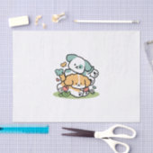 Happy Puppies Rolling Into May beroemd gemaakt doo Tissuepapier (Craft)