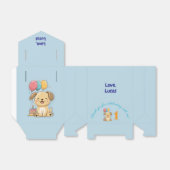 Happy Puppy, 1st Birthday, Boy, Pawty, Favor Box Bedankdoosjes (Uitgevouwen)