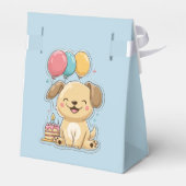 Happy Puppy, 1st Birthday, Boy, Pawty, Favor Box Bedankdoosjes (Achterkant)