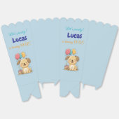 Happy Puppy, 1st Birthday, Boy, Pawty, Favor Box Bedankdoosjes (Ongevouwen)