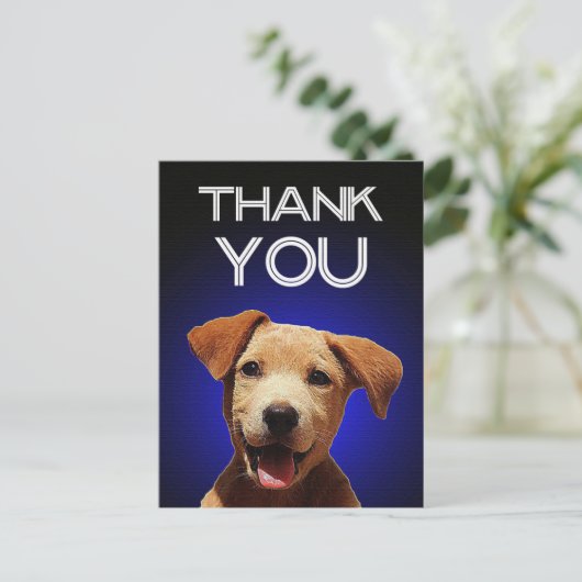 Happy Puppy Bedankt Briefkaart (Staand voorkant)