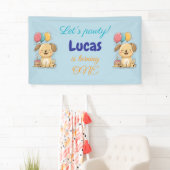 Happy Puppy, Boy, Let's Pawty, 1st Birthday  Spandoek (Insitu)