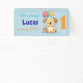 Happy Puppy, Boy, Let's Pawty, 1st Birthday  Spandoek (Insitu)