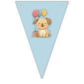 Happy Puppy, Boy, Let's Pawty, 1st Birthday  Vlaggetjes (Eerste vlag)