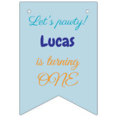 Happy Puppy, Boy, Let's Pawty, 1st Birthday  Vlaggetjes (Tweede vlag)