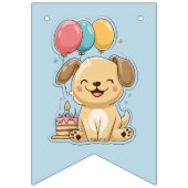 Happy Puppy, Boy, Let's Pawty, 1st Birthday  Vlaggetjes (Derde vlag)