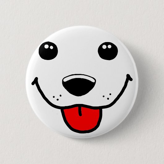 Happy Puppy Face Ronde Button 5,7 Cm (Voorkant)