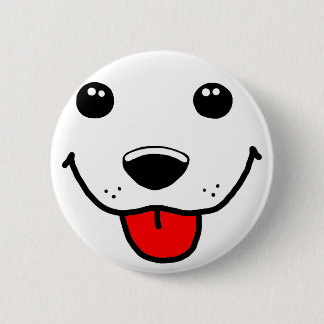 Happy Puppy Face Ronde Button 5,7 Cm