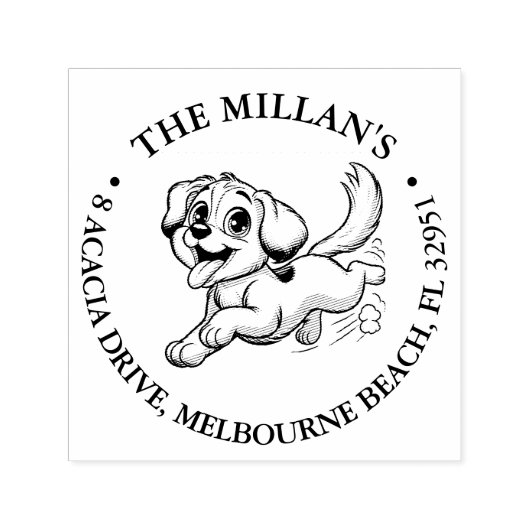 Happy Puppy Lover Thema Zelfinktende Stempel (Design)