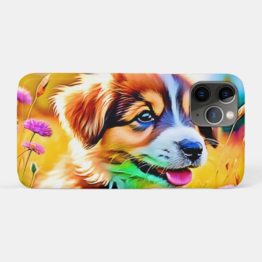 Happy Puppy Meadow Design Case-Mate iPhone Case (Achterkant (horizontaal))