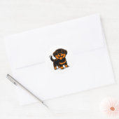 Happy Puppy Rottweiler Dog Ronde Sticker (Envelop)