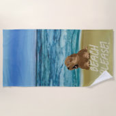 Happy Puppy strandlaken (Voorkant)