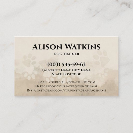 Happy Puppy Student - Hondentraining Visitekaartje (Achterkant)