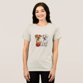 Happy puppy Tri-Blend shirt (Voorkant volledig)