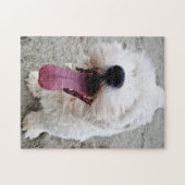 Happy Puppy white dog, malteese, maltipoo. Legpuzzel (Horizontaal)
