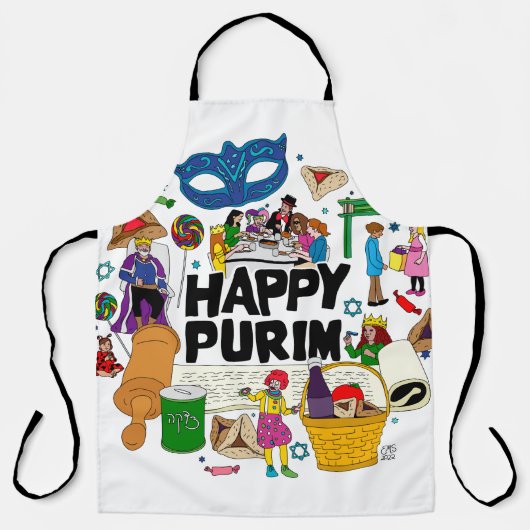 Happy Purim Apron Schort (Voorkant)