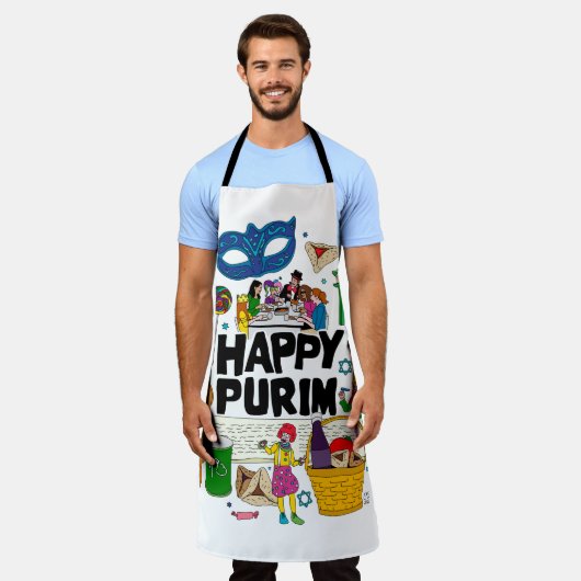 Happy Purim Apron Schort (Gedragen)
