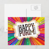 Happy Purim Briefkaart (Voorkant / Achterkant)