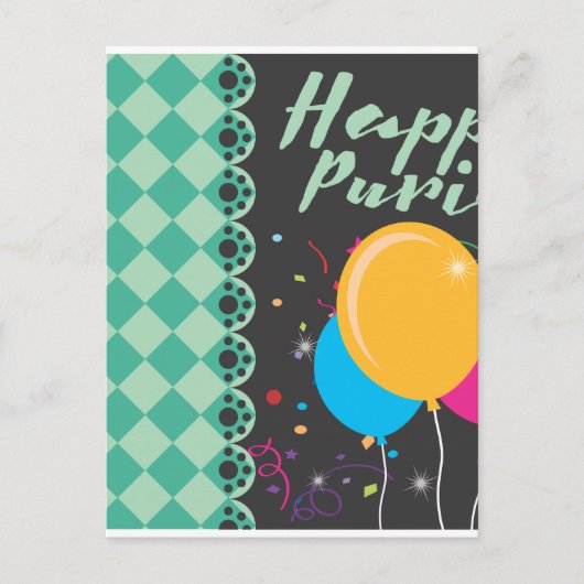 happy purim briefkaart (Voorkant)